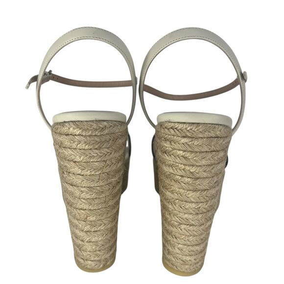 Gucci Aitana Marmont GG Leather Platform Espadrille Wedge Sandals 41 - Picture 13 of 16